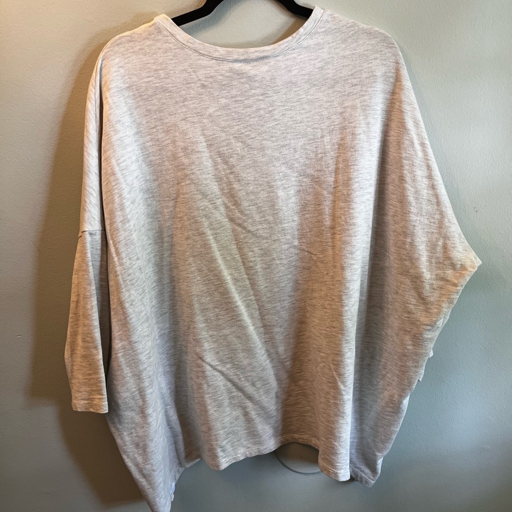 Boutique side zipper Drop shoulder top